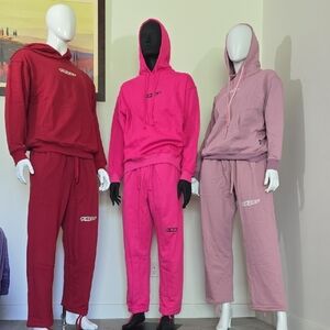 Red and Pink Hoodie and Sweatpants Set